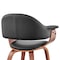 Armen Living Adalyn Black Faux Leather and Walnut Wood Dining Room Accent Chair LCADCHWABL - alternate 9